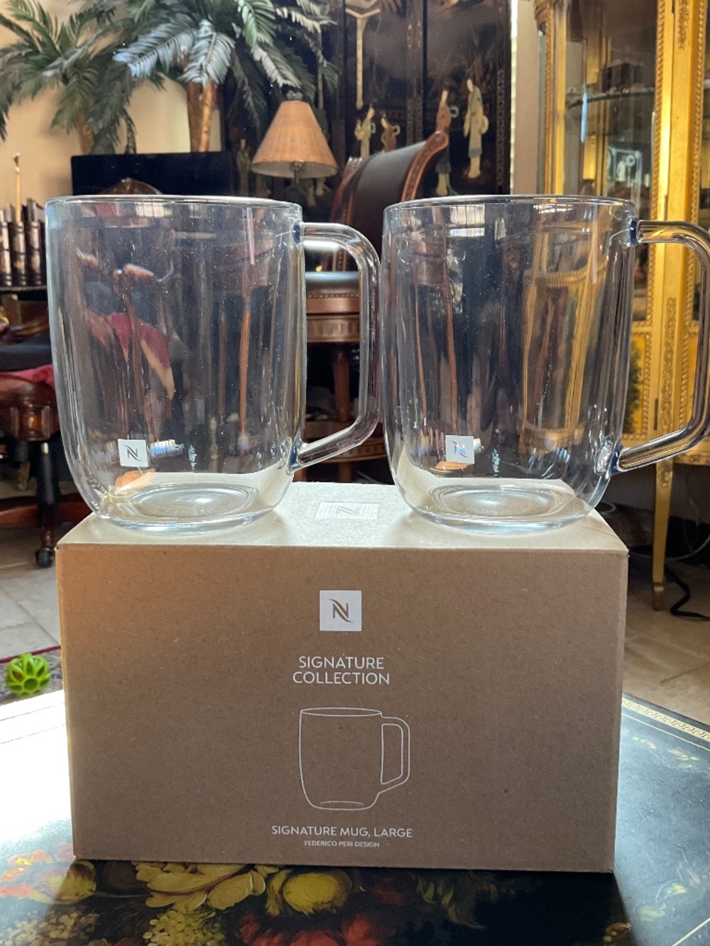 Nespresso Signature Mug Set 2 Large NEW IN BOX Made in France 19 oz Coffee Cups - Picture 3 of 12